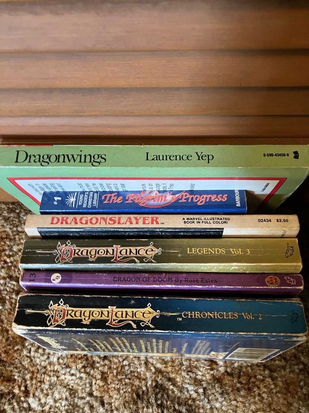 Dragonwings Green Decorative Book Stack - & Mixed Titles